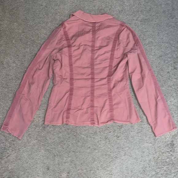 XCVI Wearables Raw Edge Poplin Lightweight Safari Jacket Bellini Pink Small - Picture 7 of 10